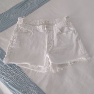 MOTHER The Dazzler Shift Fray Jean Shorts  Size 28